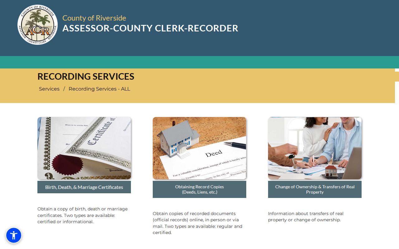 Norco city directory research at Riverside County recording services