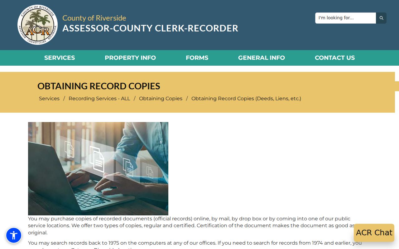 Norco city directory research using official record copy instructions