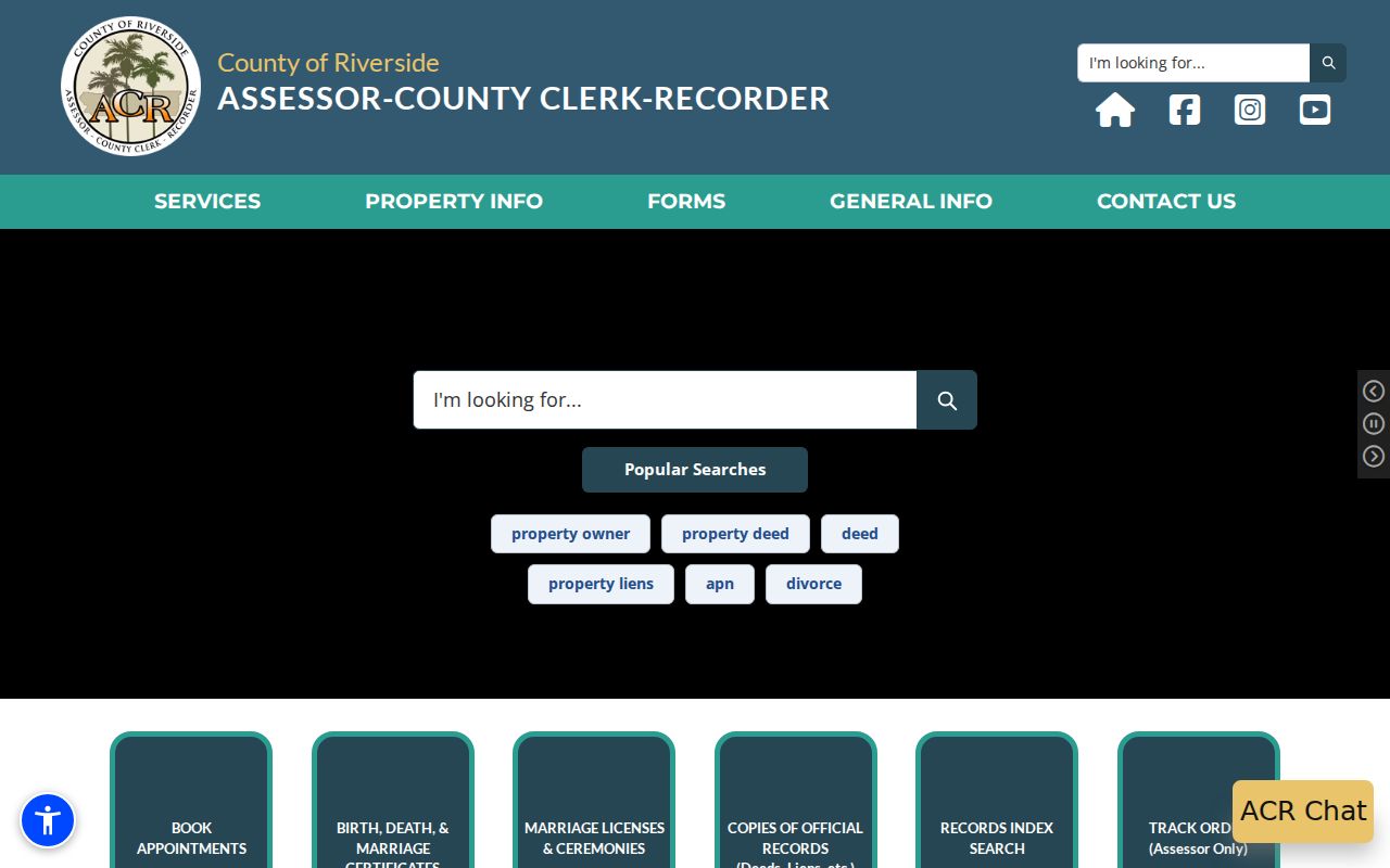 Norco residents directory Riverside County assessor clerk recorder overview