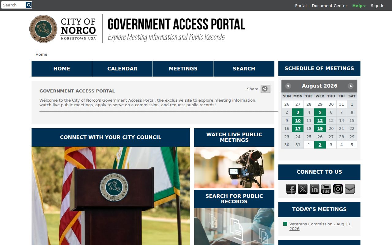 Norco residents directory Norco Government Access Portal records search