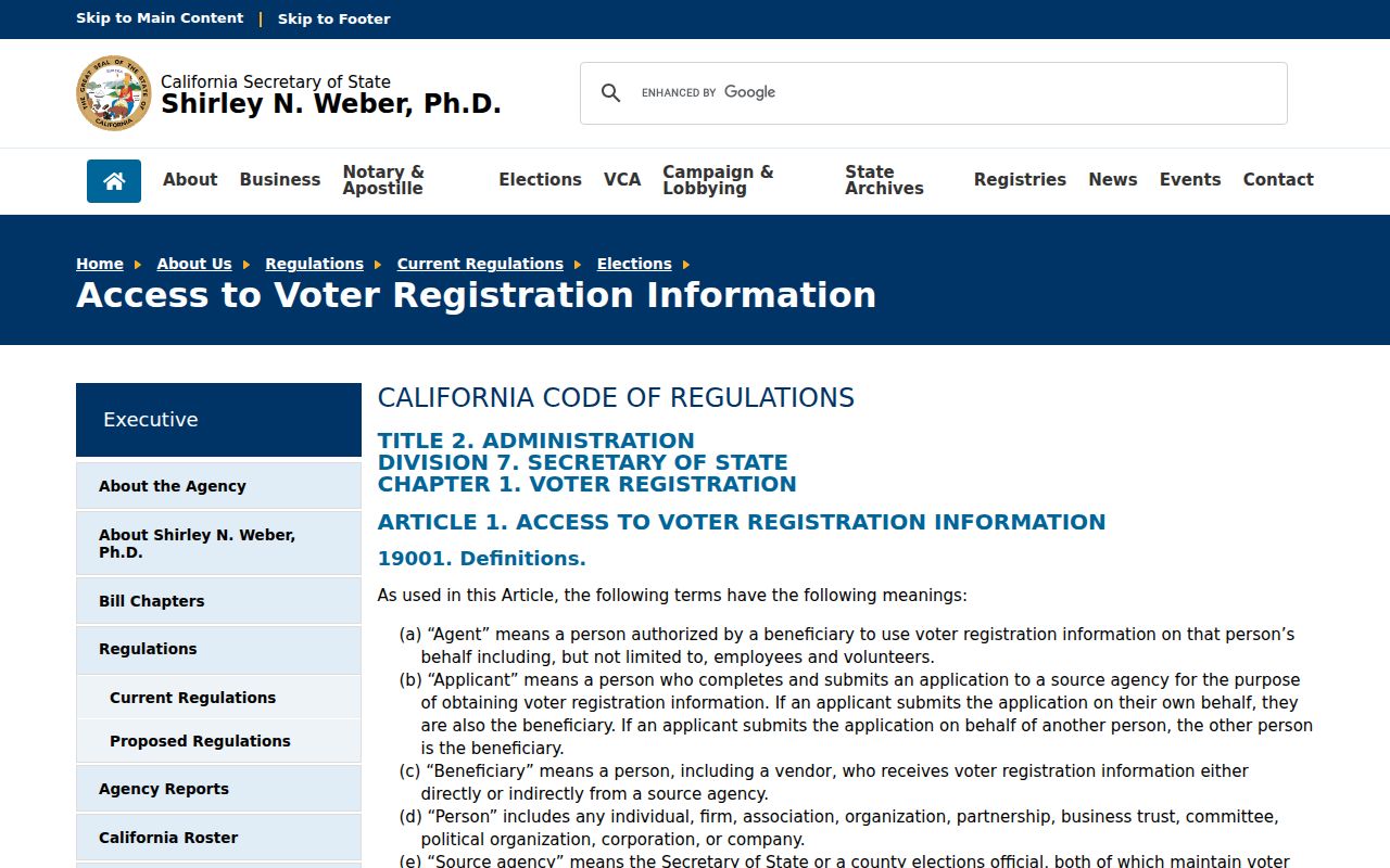 California voter information rules relevant to a Norco neighbors lookup